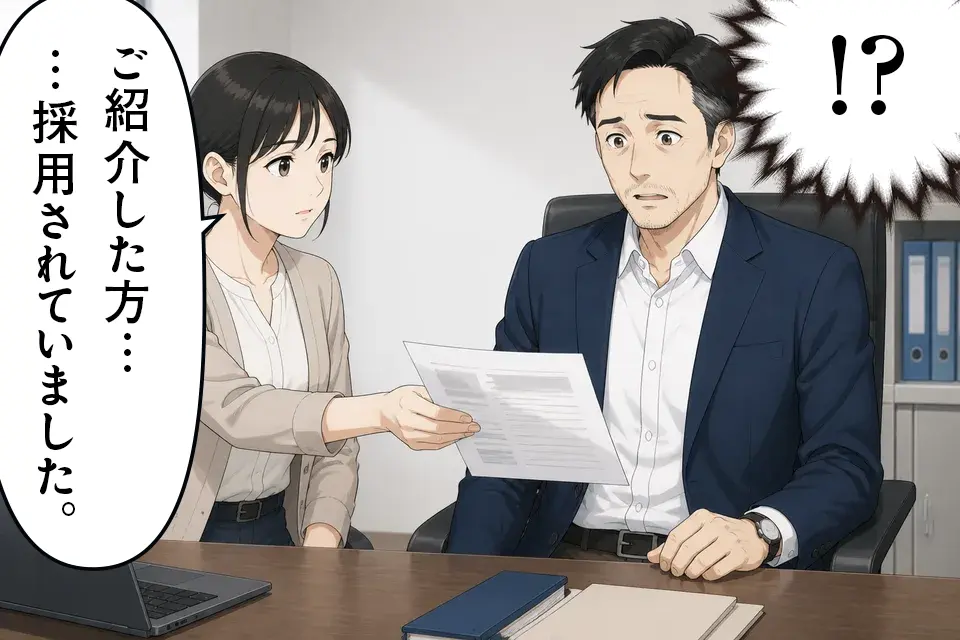 「ご紹介した方…採用されていました。」
