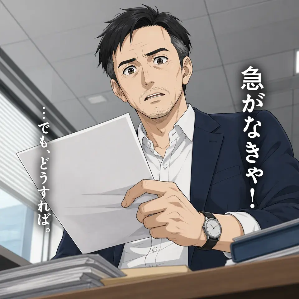 「急がなきゃ!」「…でも、どうすれば。」